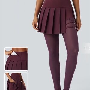 🌸Elegant Plum Skirt with Leggings💜
